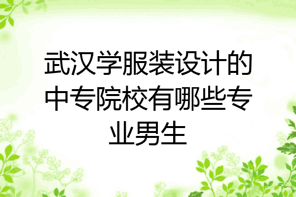 武汉学服装设计的中专院校有哪些专业男生