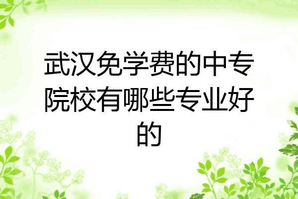 武汉免学费的中专院校有哪些专业好的