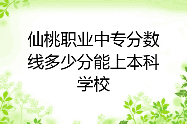 仙桃职业中专分数线多少分能上本科学校