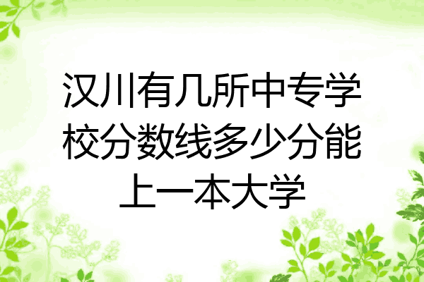 汉川有几所中专学校分数线多少分能上一本大学