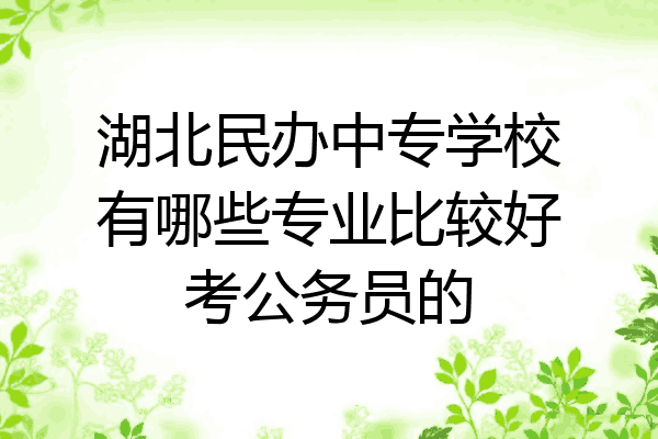湖北民办中专学校有哪些专业比较好考公务员的