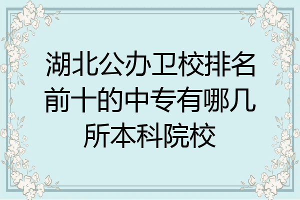 湖北公办卫校排名前十的中专有哪几所本科院校
