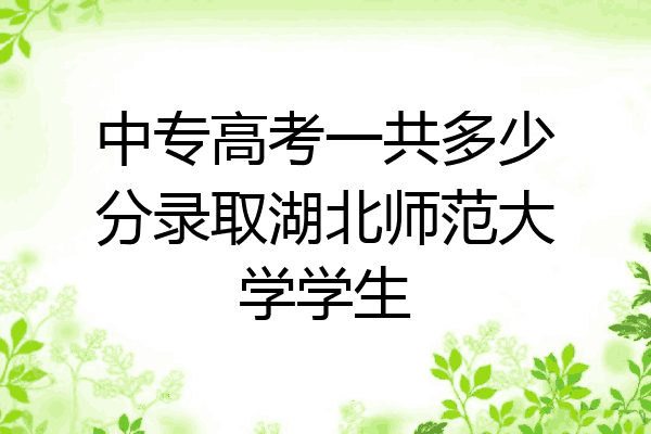 中专高考一共多少分录取湖北师范大学学生