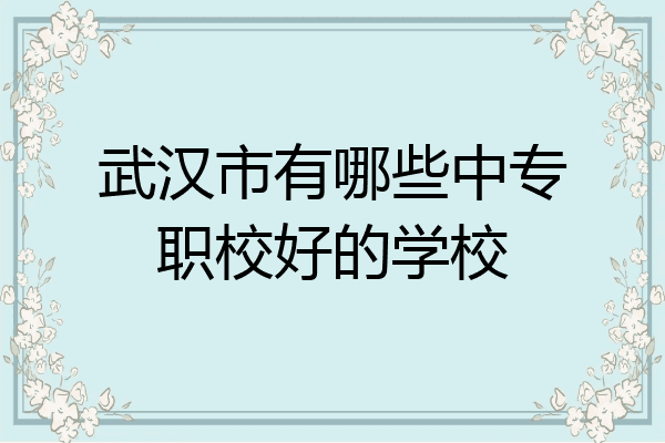 武汉市有哪些中专职校好的学校