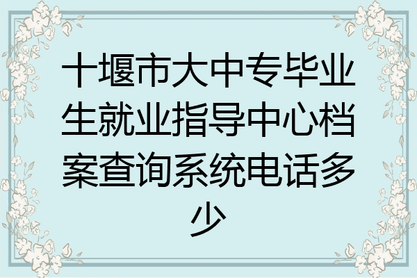 十堰市大中专毕业生就业指导中心档案查询系统电话多少
