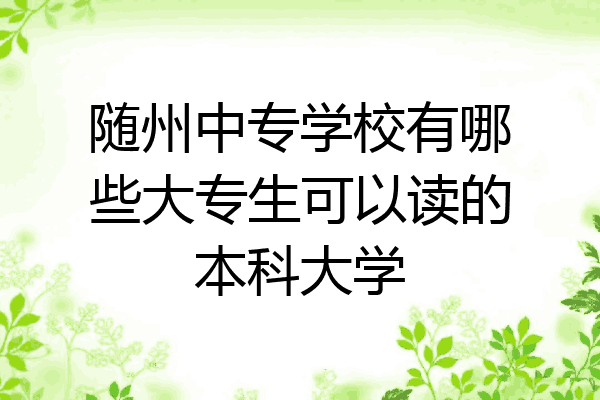 随州中专学校有哪些大专生可以读的本科大学