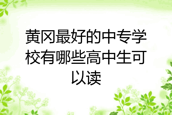 黄冈最好的中专学校有哪些高中生可以读