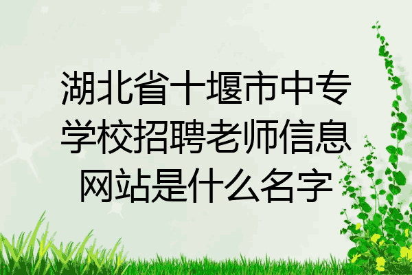 湖北省十堰市中专学校招聘老师信息网站是什么名字