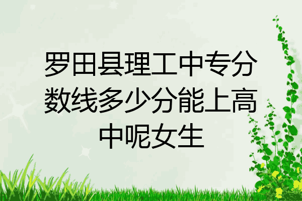 罗田县理工中专分数线多少分能上高中呢女生
