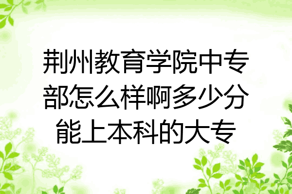 荆州教育学院中专部怎么样啊多少分能上本科的大专
