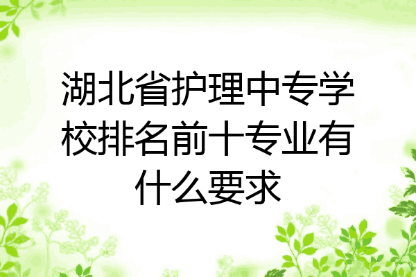 湖北省护理中专学校排名前十专业有什么要求