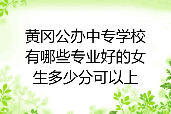 黄冈公办中专学校有哪些专业好的女生多少分可以上
