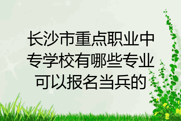 长沙市重点职业中专学校有哪些专业可以报名当兵的