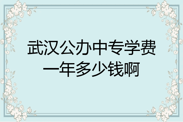 武汉公办中专学费一年多少钱啊