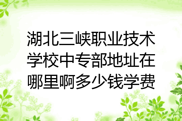 湖北三峡职业技术学校中专部地址在哪里啊多少钱学费