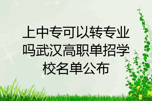 上中专可以转专业吗武汉高职单招学校名单公布
