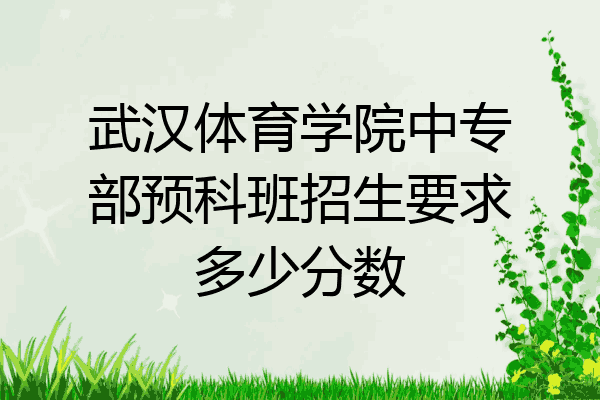武汉体育学院中专部预科班招生要求多少分数