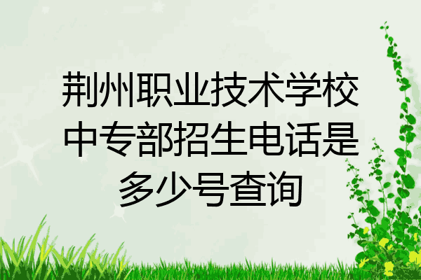 荆州职业技术学校中专部招生电话是多少号查询