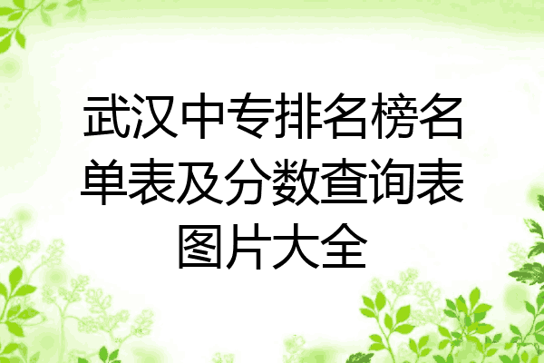 武汉中专排名榜名单表及分数查询表图片大全