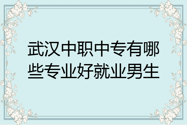武汉中职中专有哪些专业好就业男生