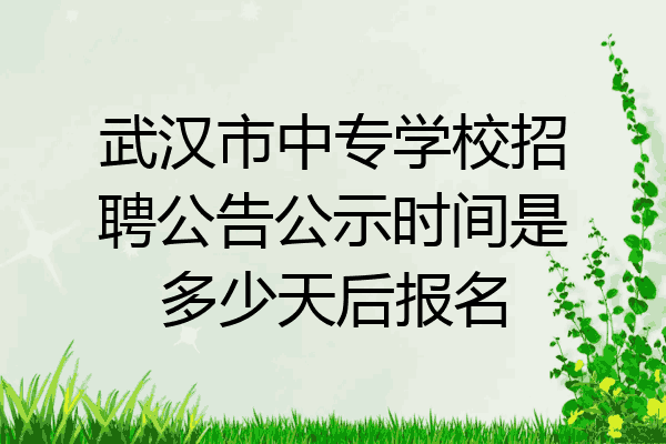武汉市中专学校招聘公告公示时间是多少天后报名