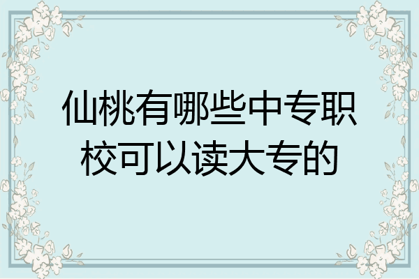 仙桃有哪些中专职校可以读大专的