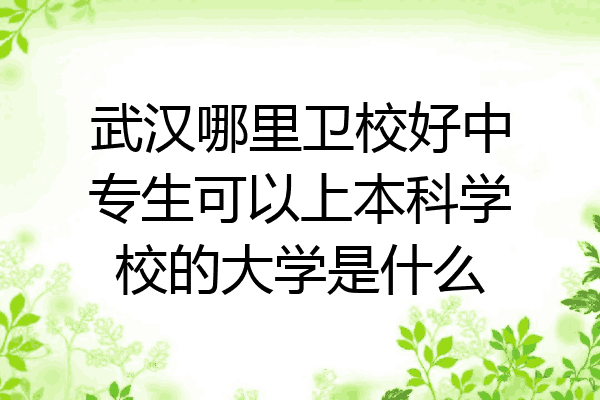 武汉哪里卫校好中专生可以上本科学校的大学是什么