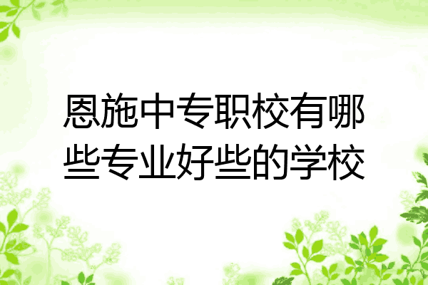 恩施中专职校有哪些专业好些的学校
