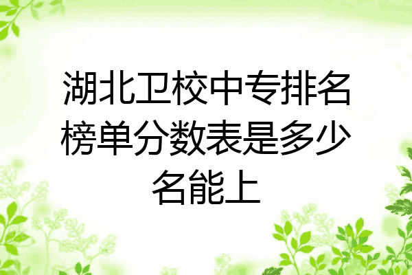 湖北卫校中专排名榜单分数表是多少名能上