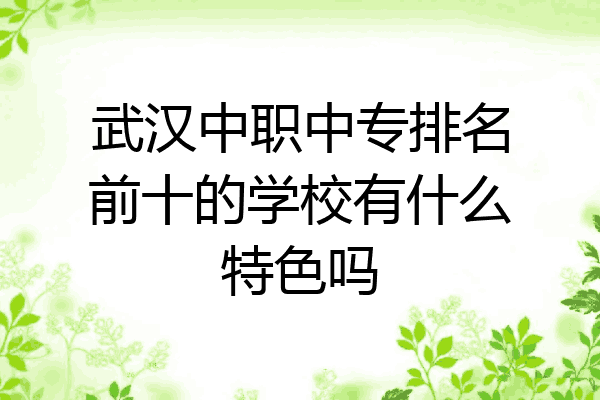 武汉中职中专排名前十的学校有什么特色吗