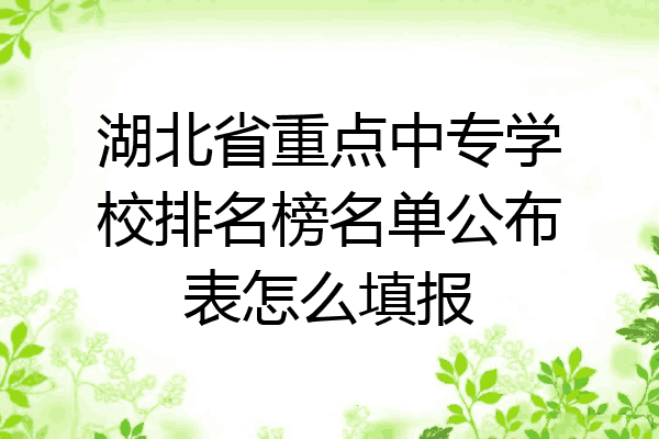 湖北省重点中专学校排名榜名单公布表怎么填报