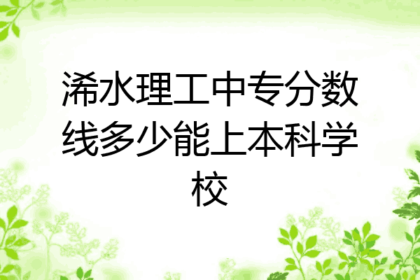 浠水理工中专分数线多少能上本科学校