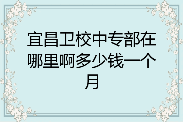 宜昌卫校中专部在哪里啊多少钱一个月