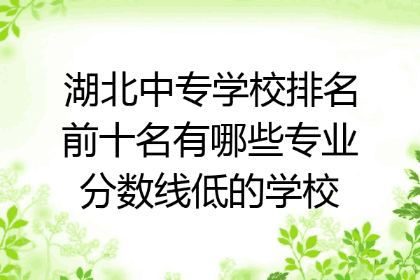 湖北中专学校排名前十名有哪些专业分数线低的学校