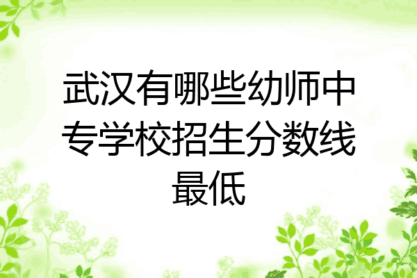武汉有哪些幼师中专学校招生分数线最低