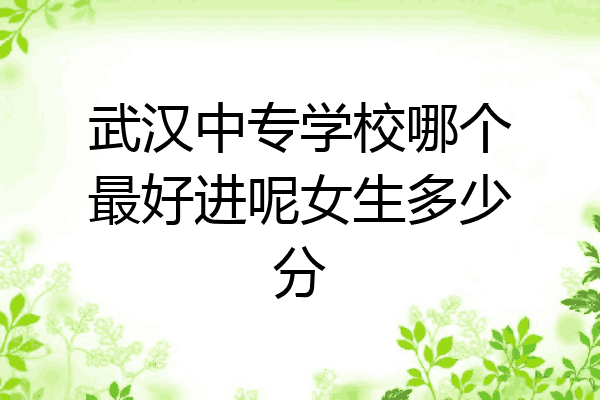 武汉中专学校哪个最好进呢女生多少分