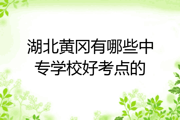 湖北黄冈有哪些中专学校好考点的