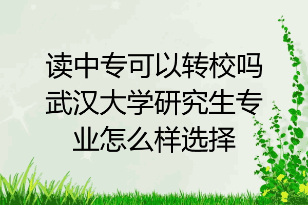 读中专可以转校吗武汉大学研究生专业怎么样选择