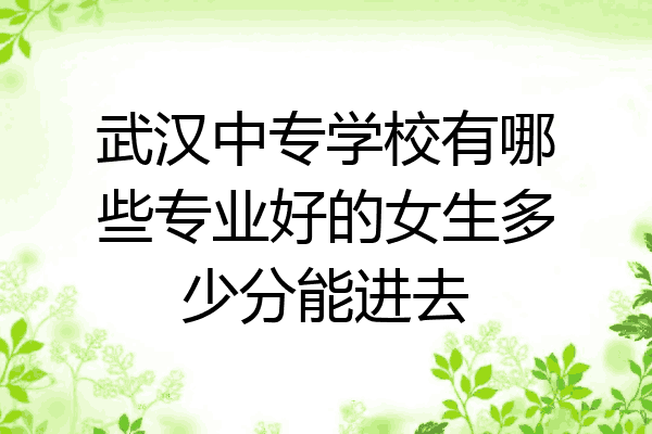 武汉中专学校有哪些专业好的女生多少分能进去