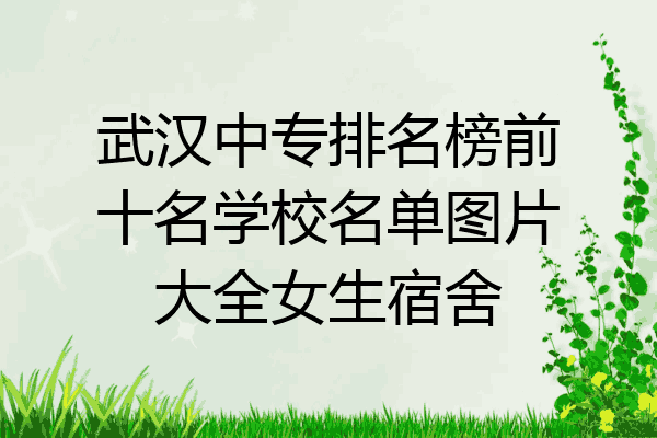 武汉中专排名榜前十名学校名单图片大全女生宿舍
