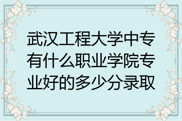 武汉工程大学中专有什么职业学院专业好的多少分录取