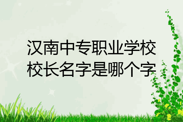 汉南中专职业学校校长名字是哪个字