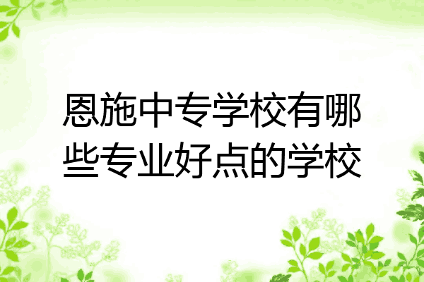 恩施中专学校有哪些专业好点的学校
