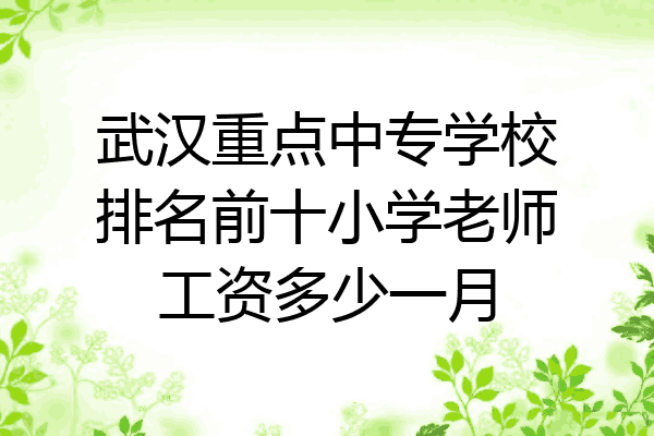 武汉重点中专学校排名前十小学老师工资多少一月