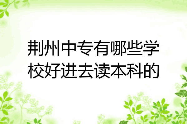 荆州中专有哪些学校好进去读本科的