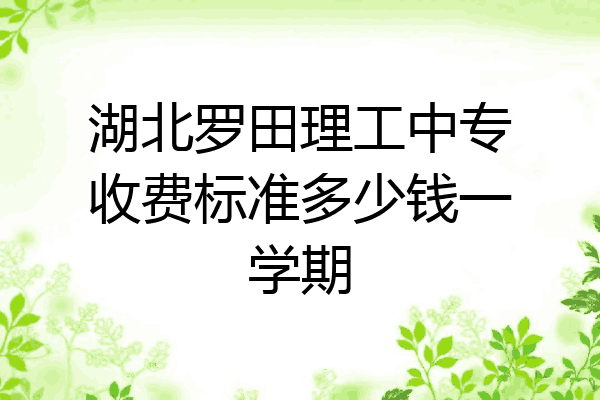 湖北罗田理工中专收费标准多少钱一学期