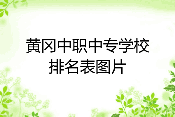 黄冈中职中专学校排名表图片