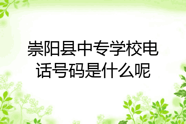 崇阳县中专学校电话号码是什么呢