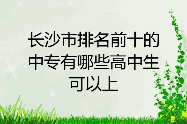 长沙市排名前十的中专有哪些高中生可以上