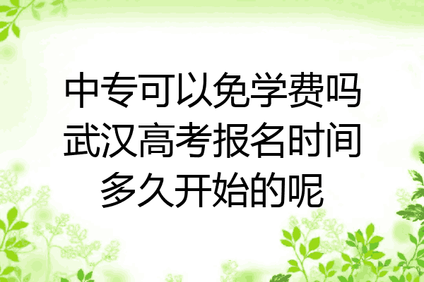 中专可以免学费吗武汉高考报名时间多久开始的呢